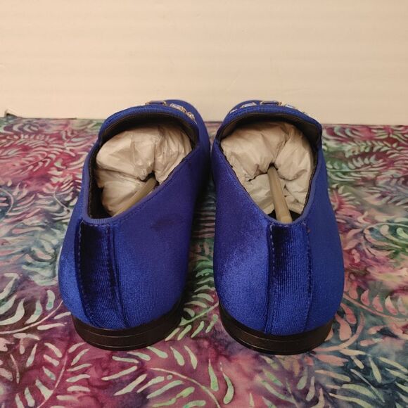 MEN'S AMALI FAUX VELVET SLIP ON LOAFER WITH JEWELED BIT AND MATCHING PIPING. 12D - Picture 4 of 8